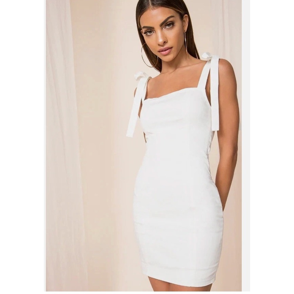 Superdown Siona Tie Strap Mini Dress White Size L Revolve